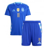 Camiseta Argentina Angel Di Maria #11 Segunda Equipación Replica Copa America 2024 para niños mangas cortas (+ Pantalones cortos)